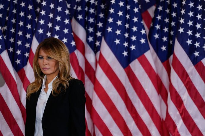 Melania  Trump, de echtgenote van de voormalige president van de Verenigde Staten Donald Trump.