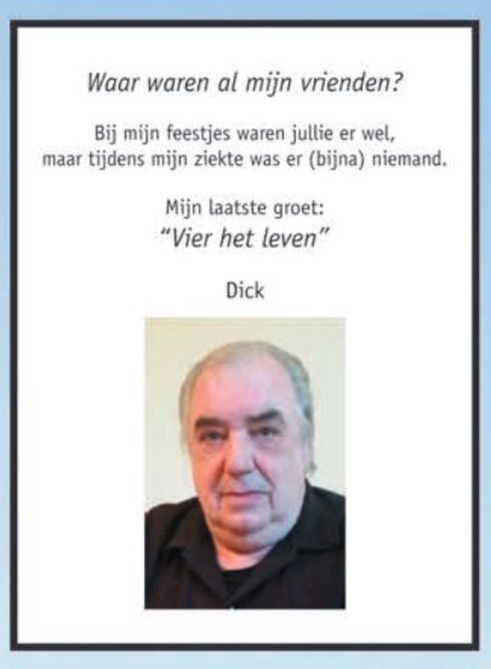 Rouwadvertentie uit de Nieuwe Meerbode